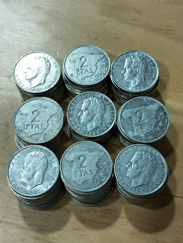 Lote 90 monedas 2 pesetas 1984