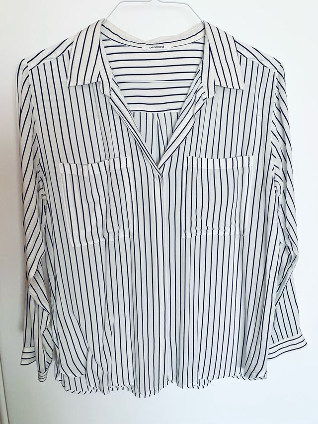 Camisa rayas blanca y azul Promod L