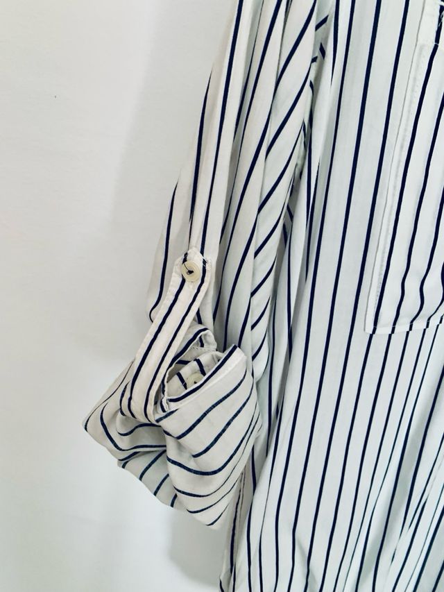 Camisa rayas blanca y azul Promod L