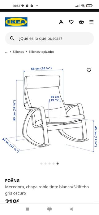 Butaca mecedora y reposapiés Ikea POÄNG