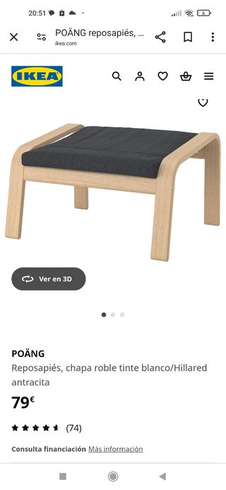 Butaca mecedora y reposapiés Ikea POÄNG