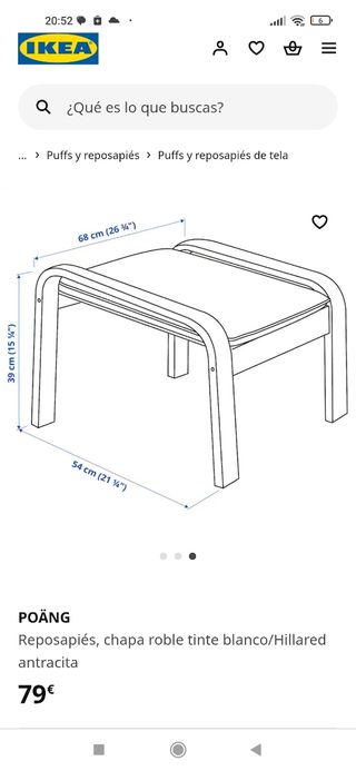 Butaca mecedora y reposapiés Ikea POÄNG