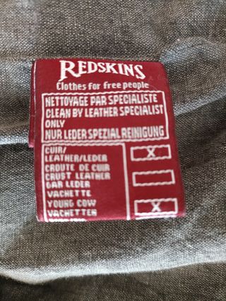Cazadora motera cuero auténtico Redskins