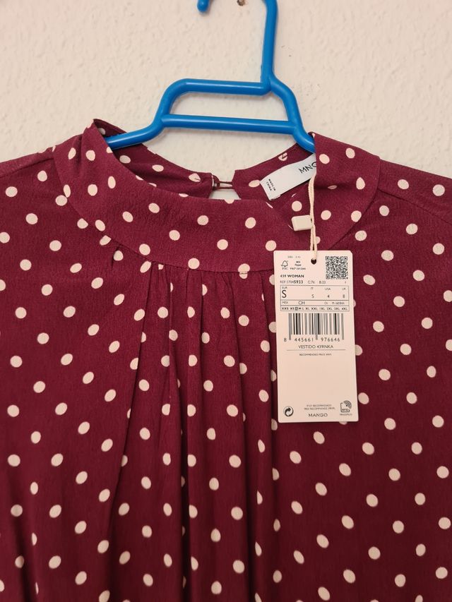 Vestido fluido Mango, burdeos