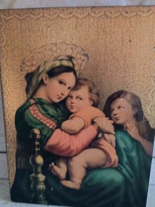Piccolo quadro in legno dorato maternità