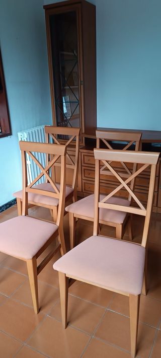 Conjunto de Comedor Color Haya madera maciza