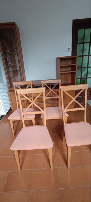 Conjunto de Comedor Color Haya madera maciza