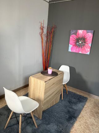 Pack Mesa Plegable Suecia Cambria-4 Sillas Blancas