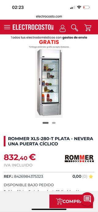 nevera Rommer XLS 280T