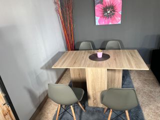 Pack Comedor  -Mesa Plegable + 4 Sillas Grises