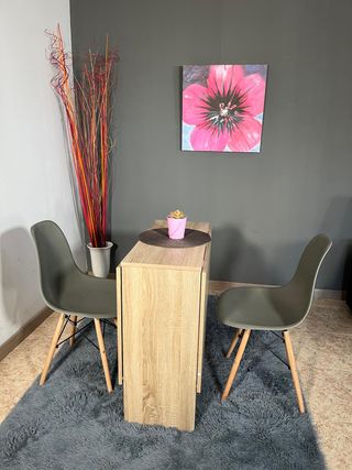 Pack Comedor  -Mesa Plegable + 4 Sillas Grises