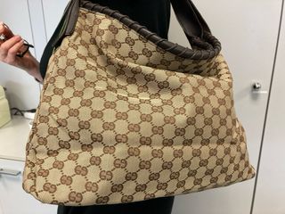 Bolso de loneta marrón ancho 48x33 alto