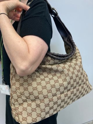 Bolso de loneta marrón ancho 48x33 alto