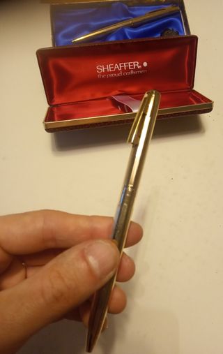 2 Bolígrafos Sheaffer chapados en oro