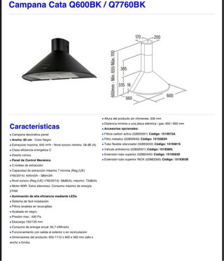 Campana extractora cata NUEVA