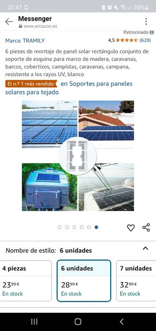 2 pack Soporte panel solar furgo camper!