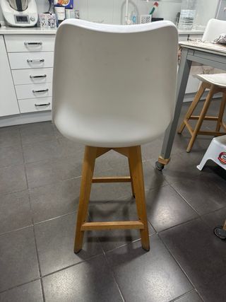 Silla alta de cocina polipiel blanca