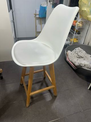 Silla alta de cocina polipiel blanca