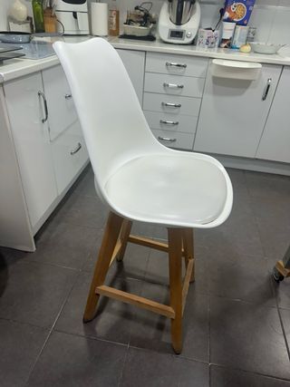 Silla alta de cocina polipiel blanca