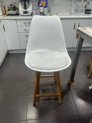 Silla alta de cocina polipiel blanca