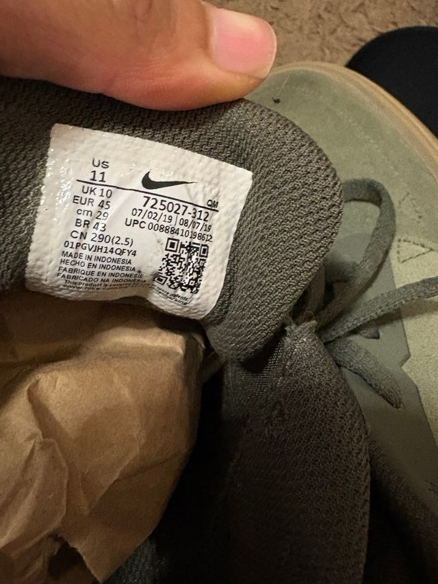 Zapatillas nike verde militar ante 45 hombre