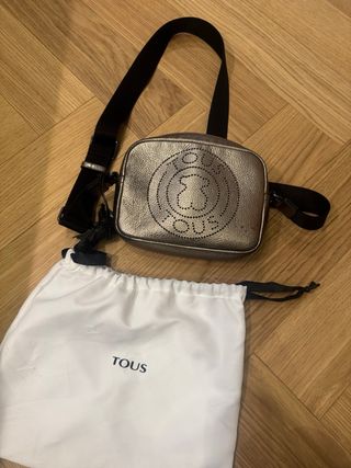 Bolso bandolera Tous bronce piel auténtica 