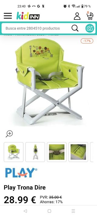Silla bebe trona plegable