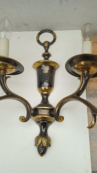 Lampara aplique pared bronce latón vintage retro