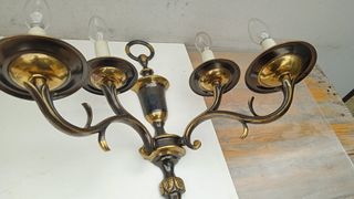 Lampara aplique pared bronce latón vintage retro