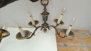 Lampara aplique pared bronce latón vintage retro