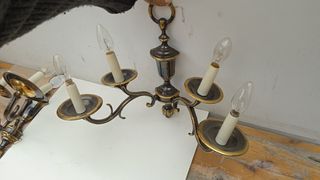 Lampara aplique pared bronce latón vintage retro