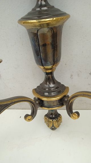 Lampara aplique pared bronce latón vintage retro