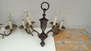 Lampara aplique pared bronce latón vintage retro