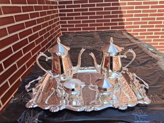 Juego café plateado 5 piezas