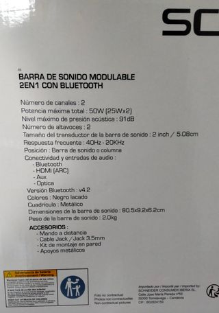 Barra Torre de Sonido Schneider SC600SND