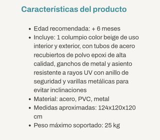 Columpio bebé SWING beige