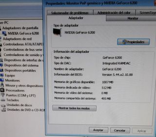 Tarjeta agp gf 6200 512 mb