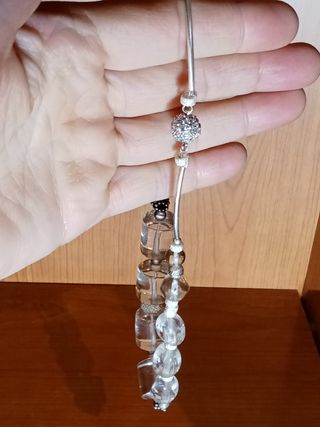 Piedras y plata de ley 925 ,  cristal de CUARZO