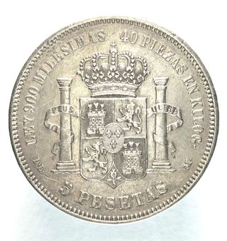 5 Pesetas 1875 *75 DE-M de Alfonso XII