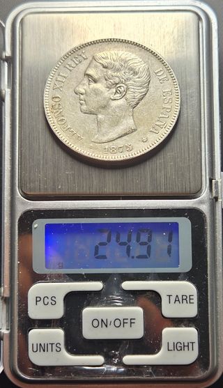 5 Pesetas 1875 *75 DE-M de Alfonso XII