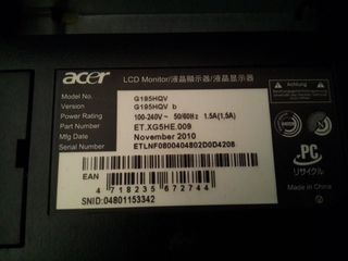 Monitor Acer G195HQV