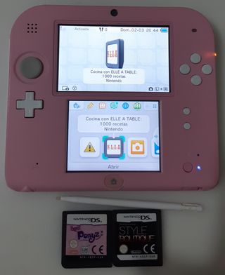 NINTENDO 2DS ROSA + 3 JUEGOS