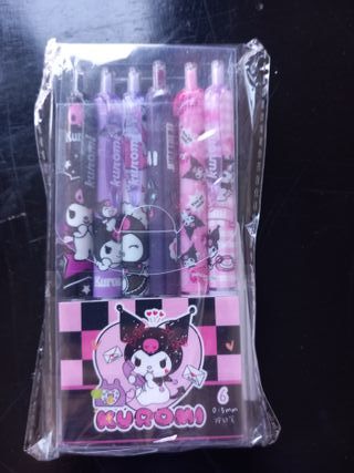 Lote 6 boligrafos kuromi nuevos