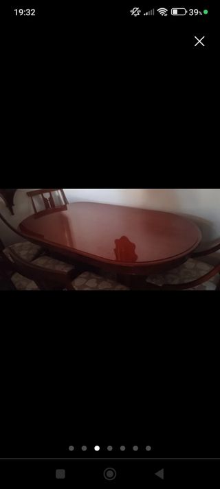 Mesa salón y sillas Mesa ya desmontada.