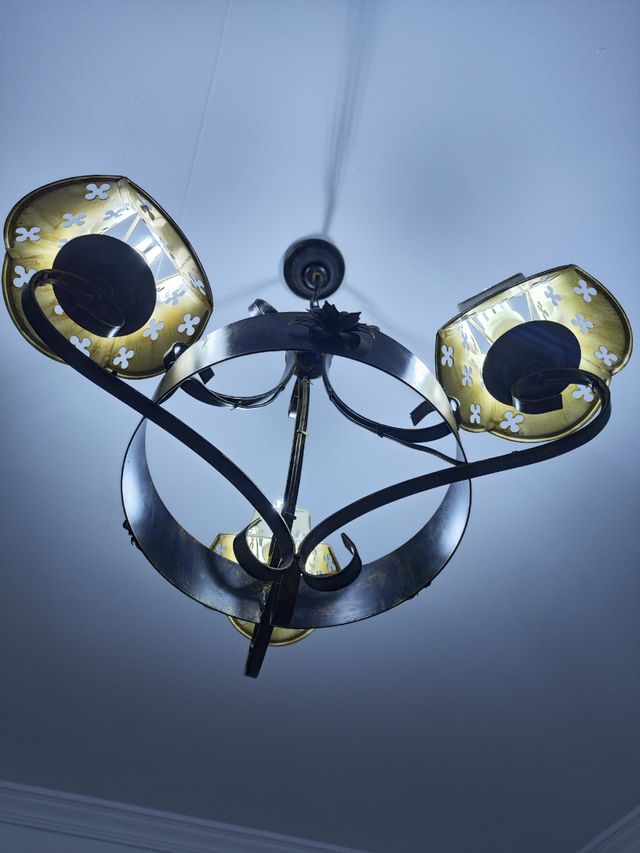 Lampara forja conjunto de dos