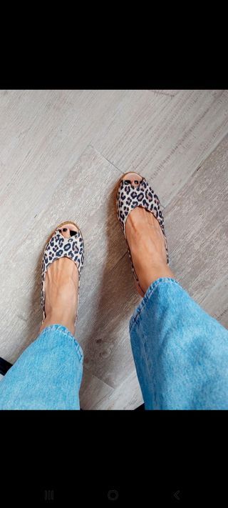 Sandalia piel esparto animal print 36