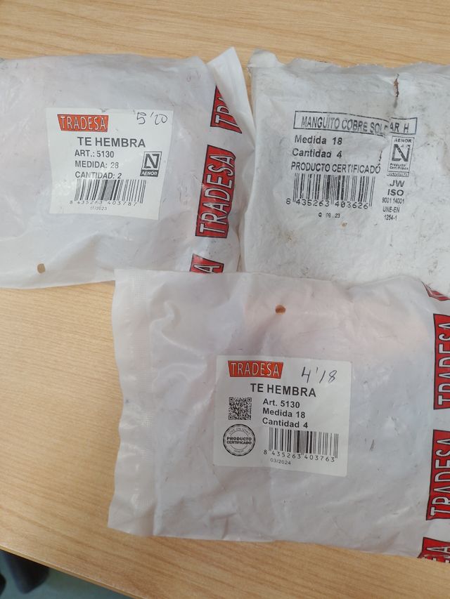 Lote piezas de cobre