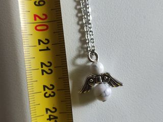 Collana pietra angelo owlite angel acciaio charm