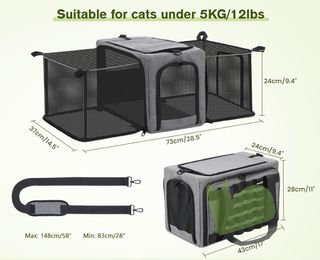 Transportín Gatos Extensible hasta 5kg PRECINTADO