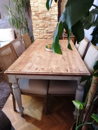 MESA DE MADERA CON CAJÓN RÚSTICA